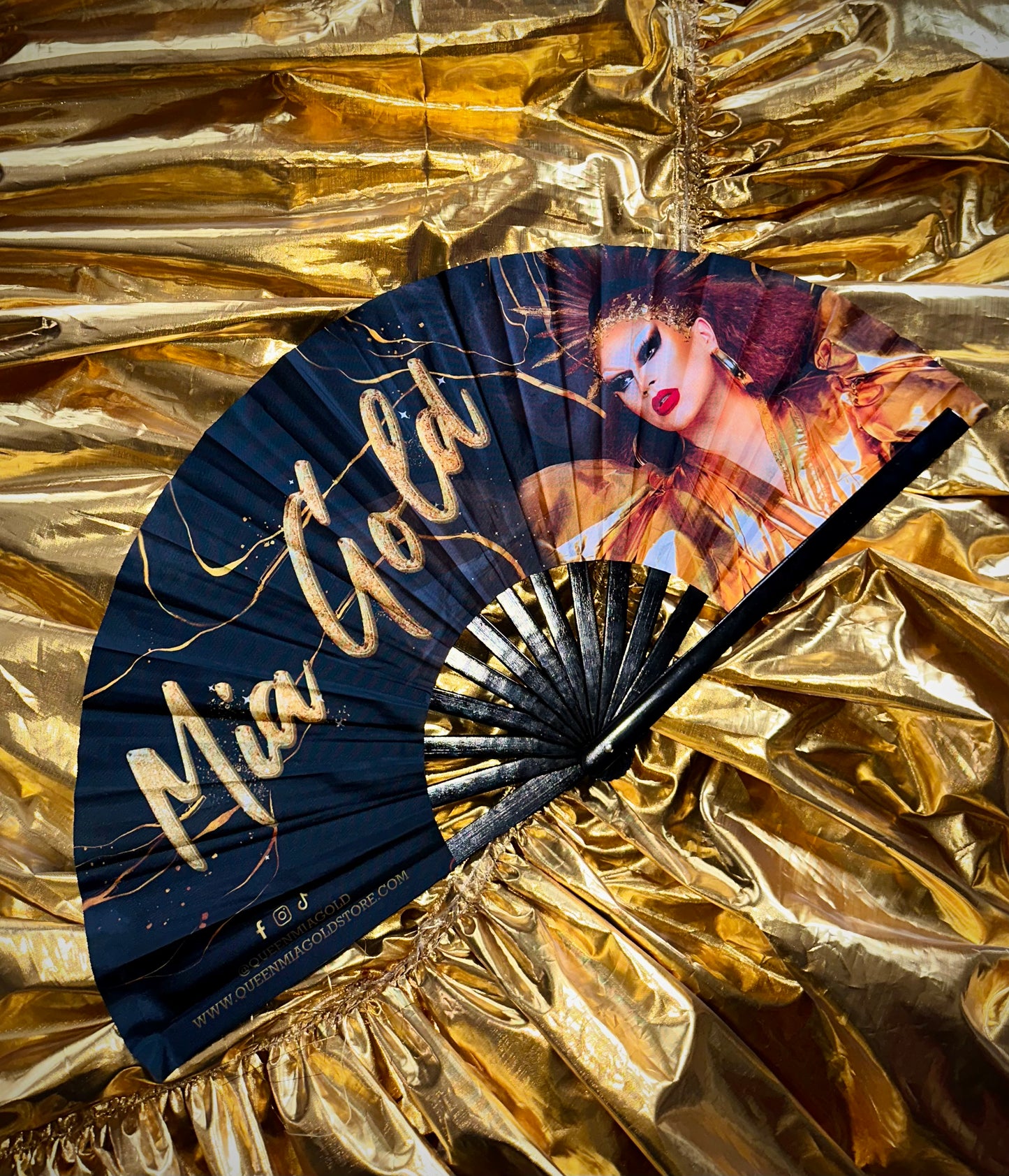 Mia Gold - Large Hand Fan