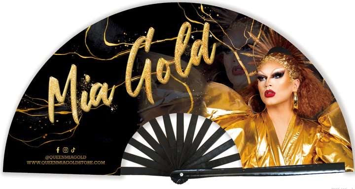 Mia Gold - Large Hand Fan